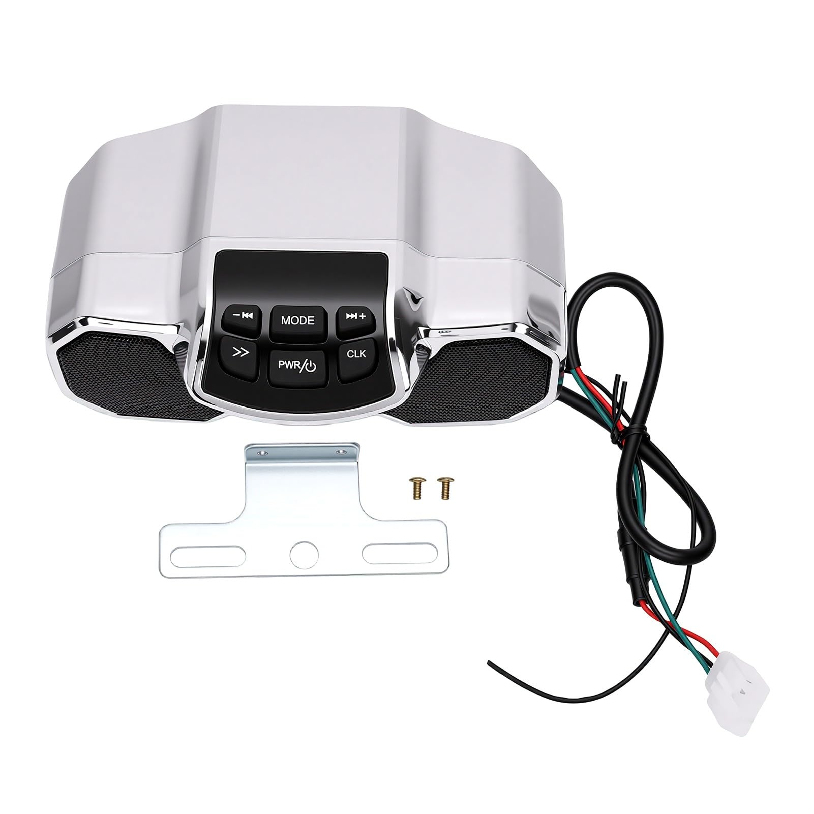 POENVFPO Motocyklowy Głośnik Bluetooth, Wodoodporny Subwoofer z Odtwarzaniem MP3 USB na kierownicę