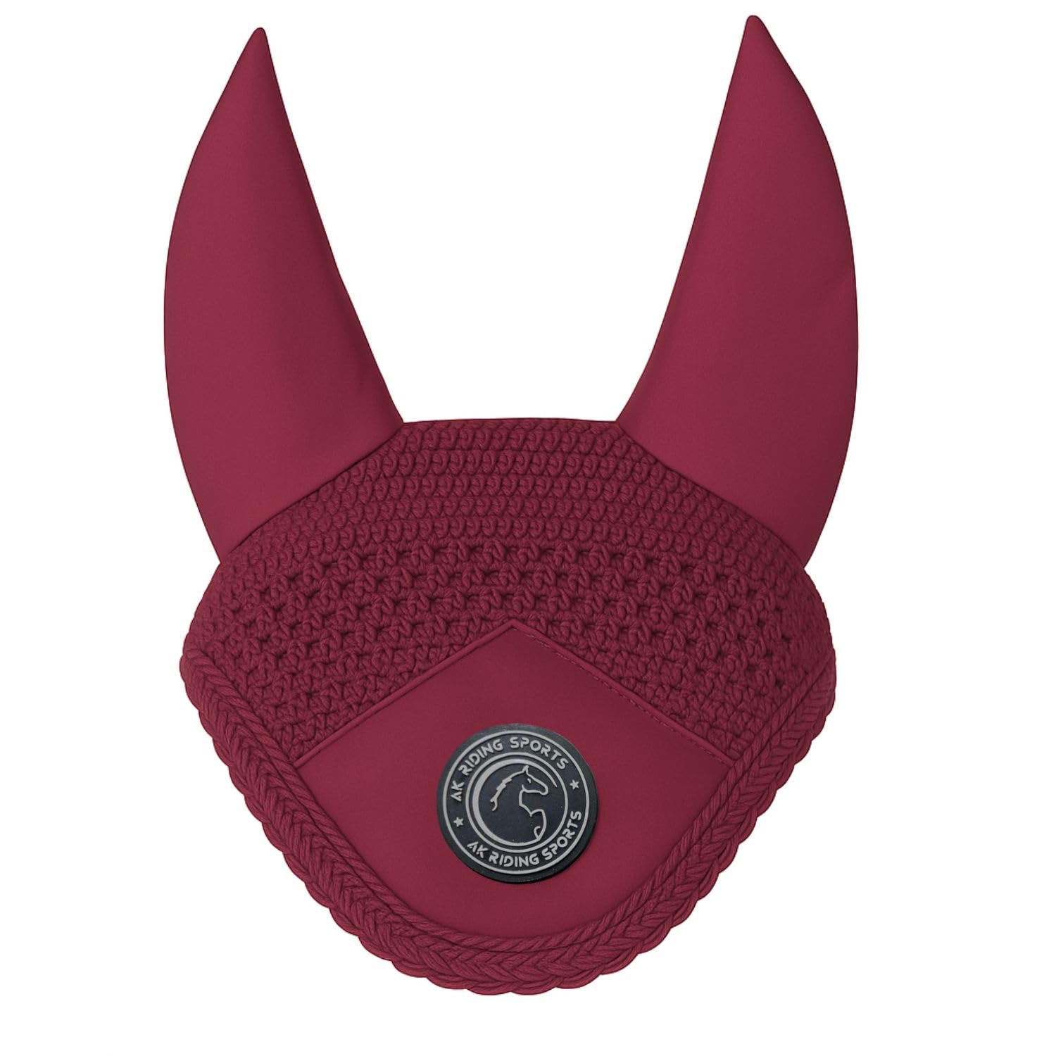 AK Fly Hood for Horses – Soft Lycra Ears, Close-Knit Crochet, Comfortable Fit – Equestrian Ear Bonnet for Sport Horses AKRS-6069-01 (Burgundy, X-FULL / (XL))
