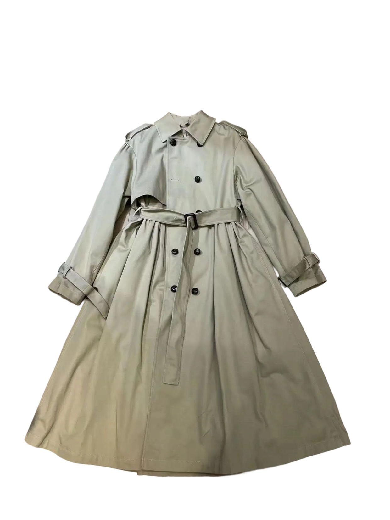 Womens Trench Coat Womens Long-Sleeved Casual Belted Trench Long Coat