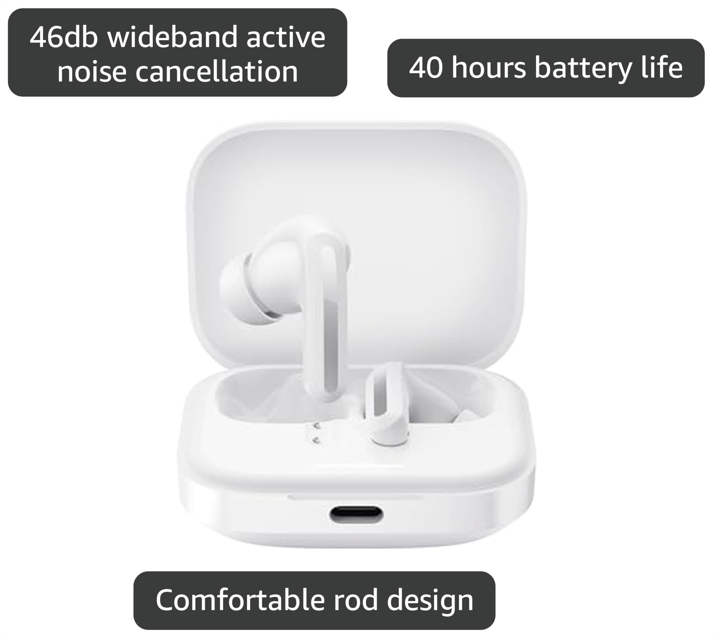 Amazon.com: Xiaomi Redmi Buds 5 Wireless Earphone - 46dB Active