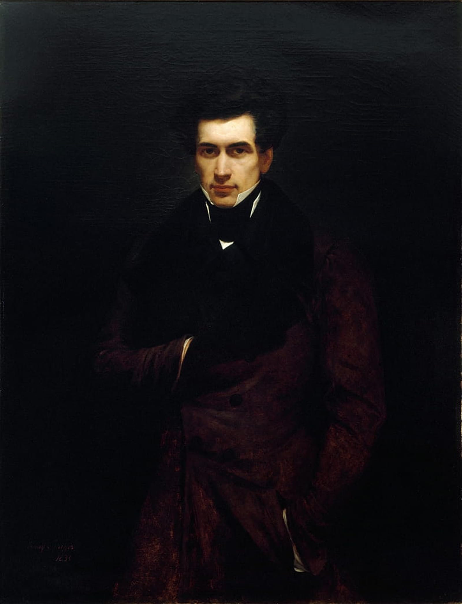 ARTXLXXBN Famous Painting Canvas Artwork Graffiti Print Portrait of Armand Carrel by Ary Scheffer Portrait Canvas Image for Home Decor 60x90cm