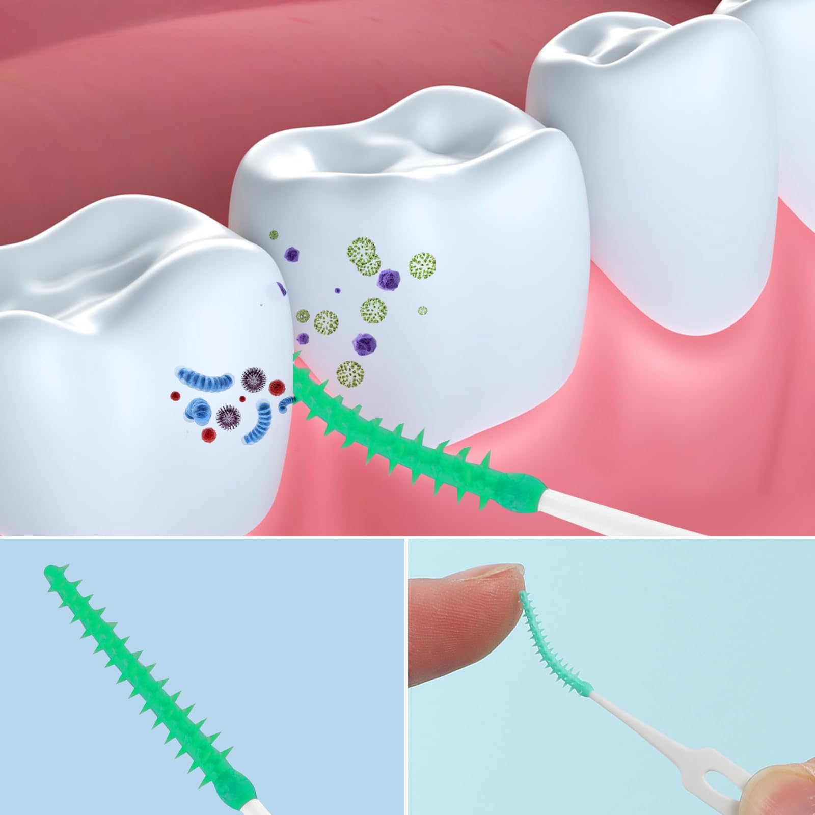 200 Pezzi Scovolini dentali, Scovolino Interdentale Silicone Scovolino Denti Spazzolini Interdentali con Scatola per l'Igiene Dentale Mantenimento Della Salute Orale