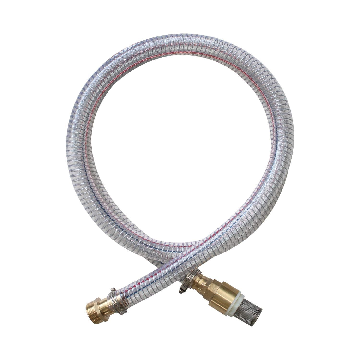 Manguera aspiracion bomba agua jardin espiral tubo reforzado gasolina pvc flexible tuberia gasoil gasoleo (Diámetro Interno manguera 40mm, 7m)