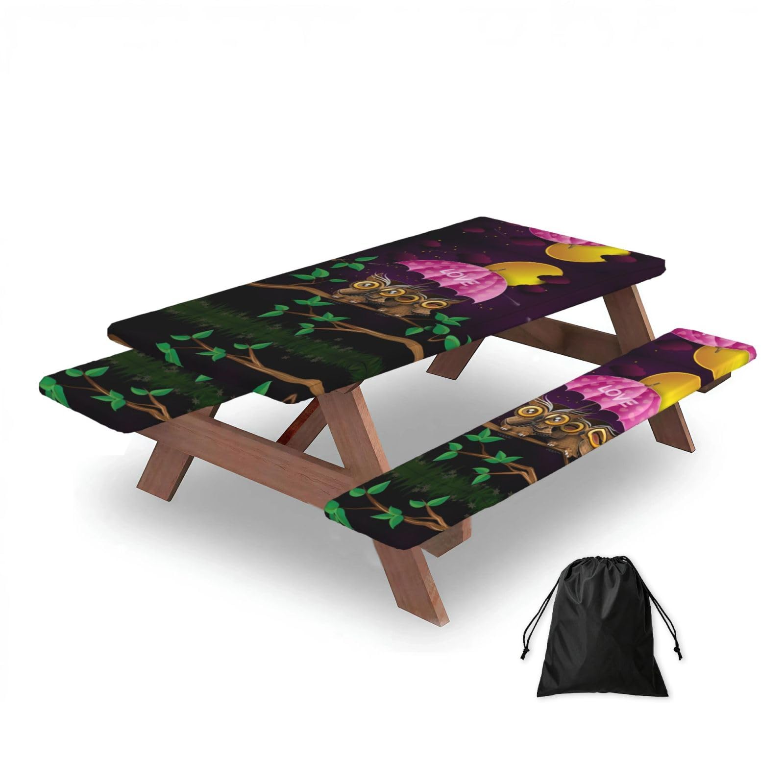 Owl Rectangular water-repellent picnic tablecloths, outdoor camping, picnic, BBQ