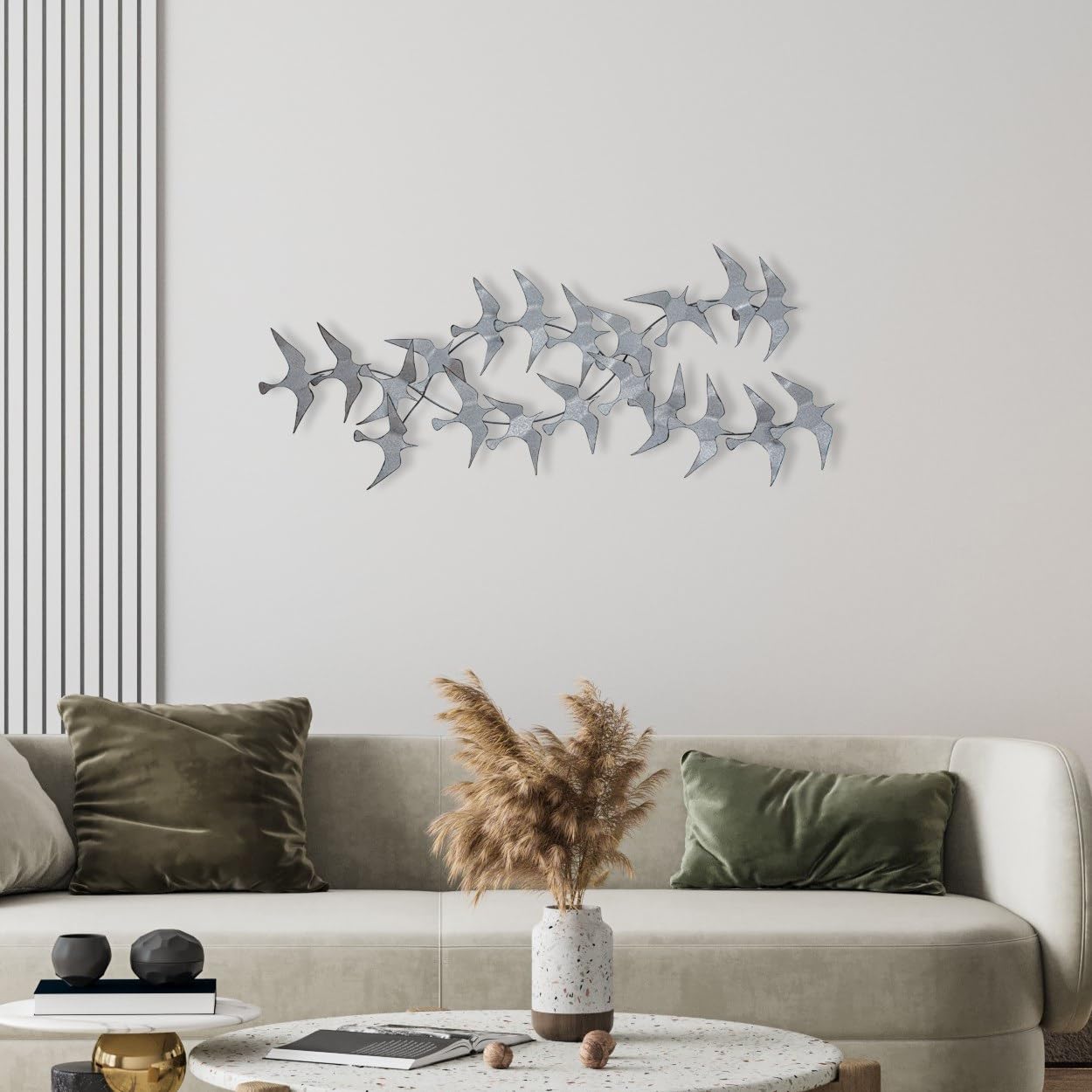 Hand-Painted Decorative Metal Wall Accessory, 112 x 11 x 50 cm, 100% Metal, 0.8 mm Thickness, Unique Art Piece for Home Decor, Colour Variations May Occur