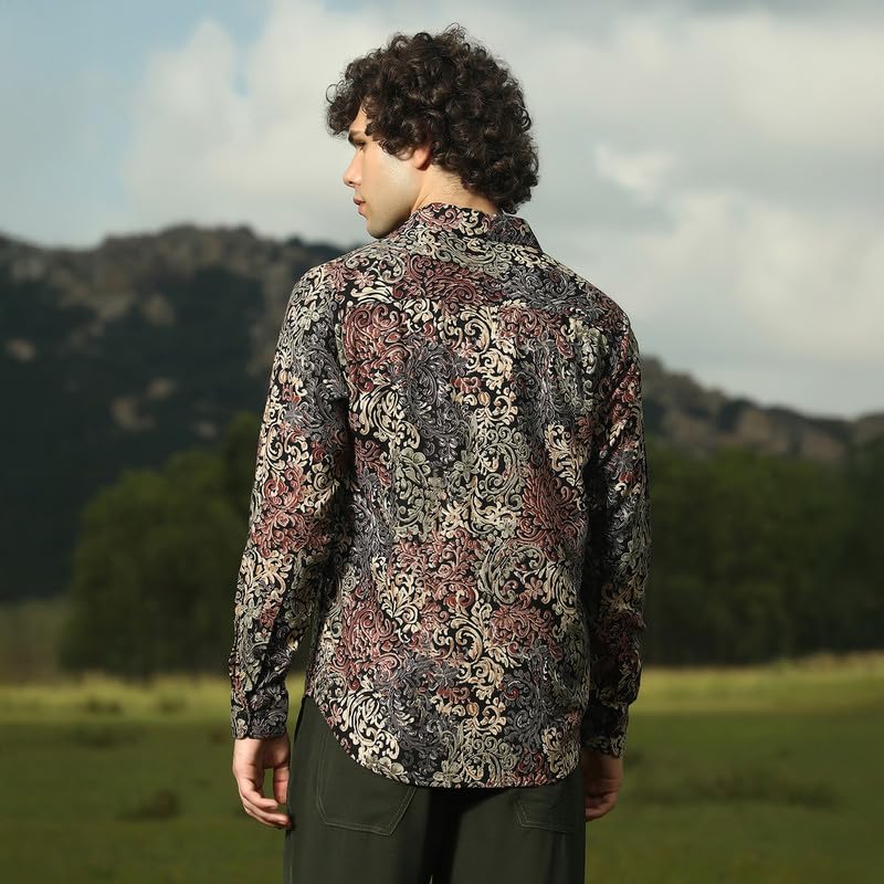 Image of CAHOOT Men's Shirt for Casual Wear | Spread Collar | Long Cuffed Sleeves | Button Closure | Shirt Crafted with Comfort Fit for Everyday Wear