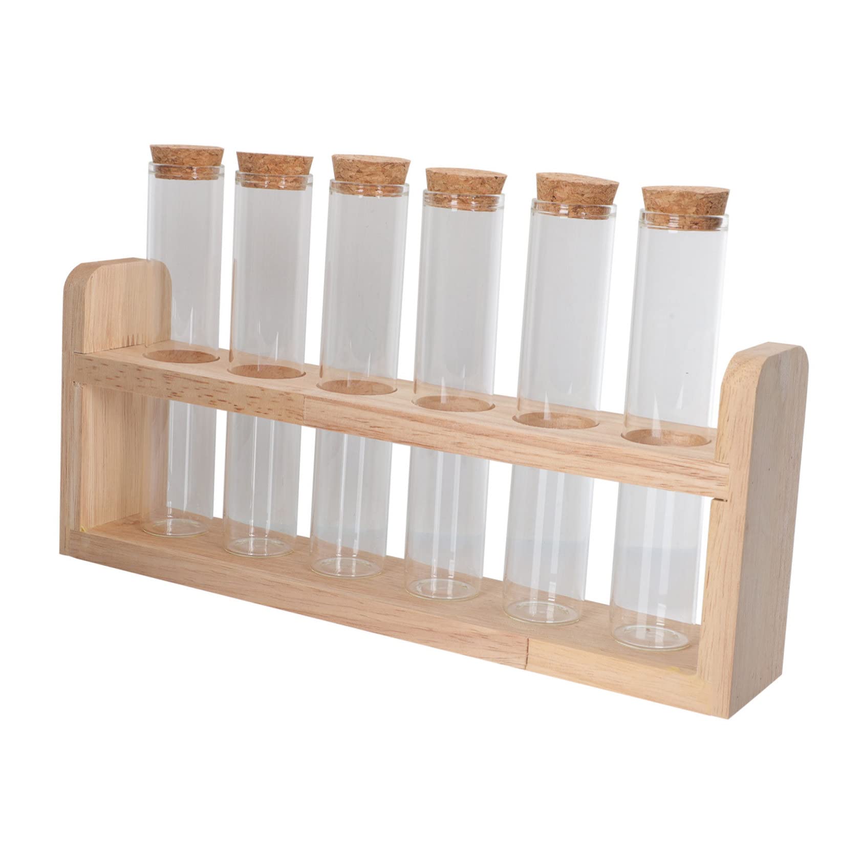 STOBAZA 1Set Kitchen Test Tube Display Rack Multi Function Glass Tube Holder for Beans Spices Tea Leaves for Preserves Jams and