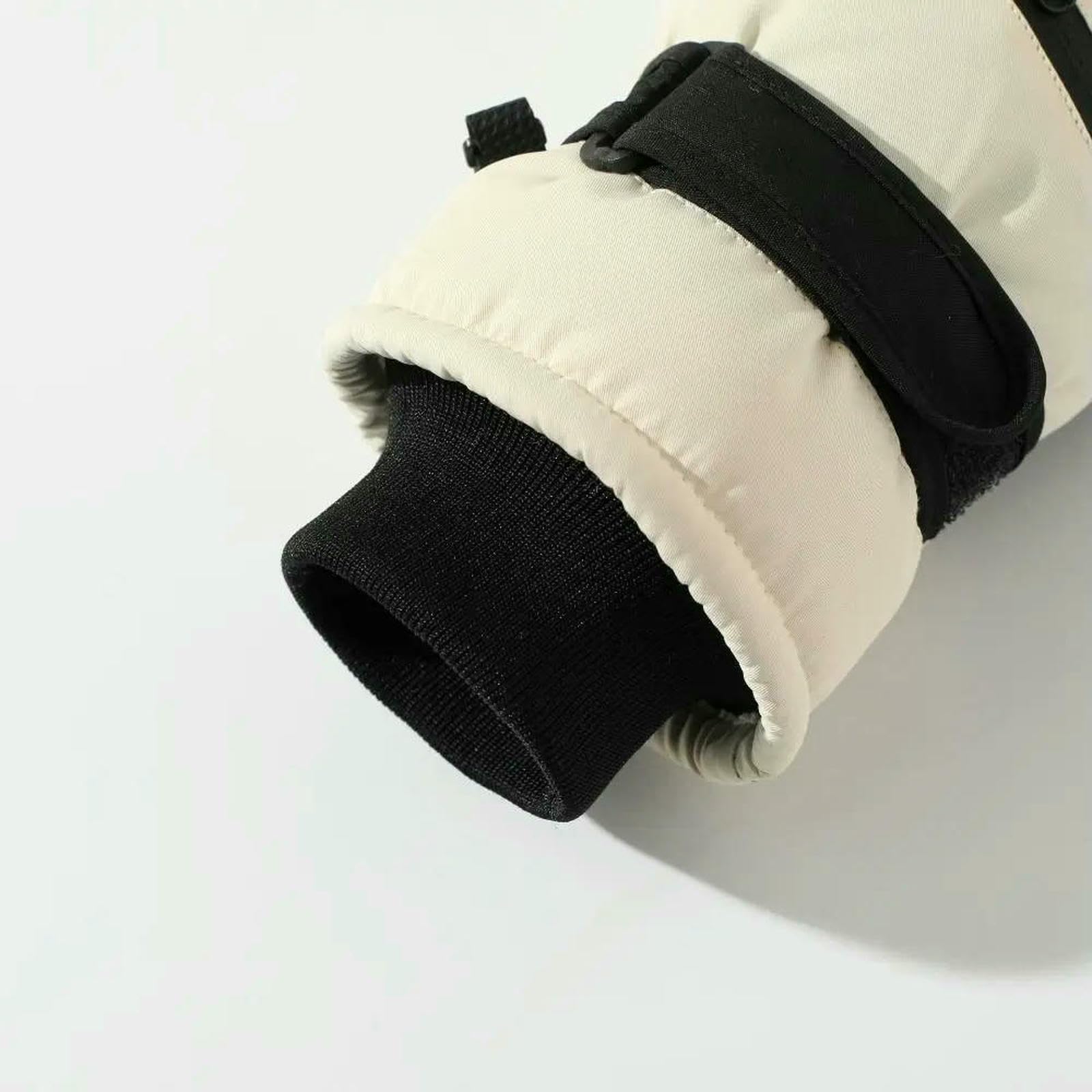 Guanti da Sci Impermeabili con Tasca Cerniera Touchscreen Addensati Caldi Invernali Moda Bicicletta Donna-Stile 3