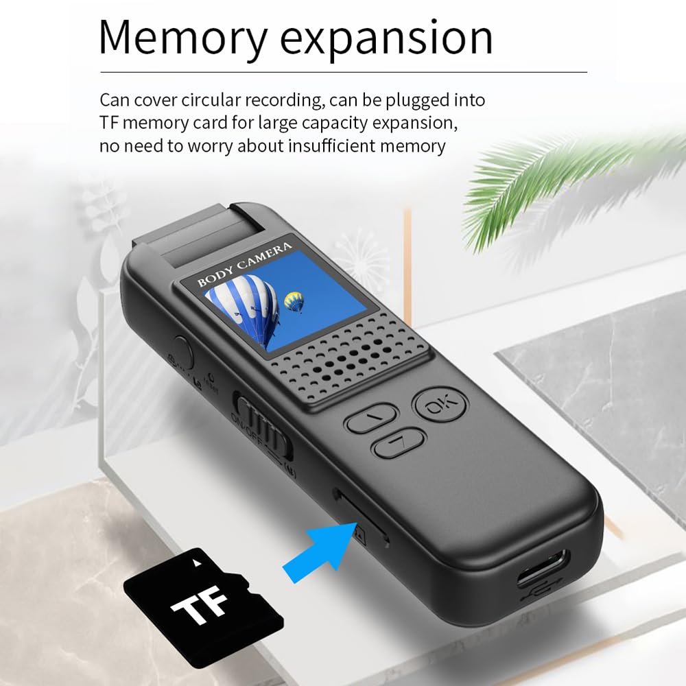 Andoer Body Cam con Audio e video Mini Telecamera per il Corpo True 1080P Small Body Camera Personal Pocket Video Camera Camera Indossabile per Corsi incontri corse Consegna Domicilio Polizia