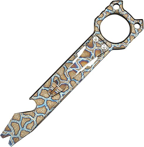 Twosun - Barra de palanca de titanio para uso diario, herramienta de palanca, abridor de botellas, para exteriores, multifuncional, con clip de