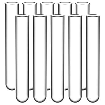StonyLab 50 Pack Borosilicate Glass Round Bottom Test Tubes, 12mm OD X 75mm Length Pack of 50