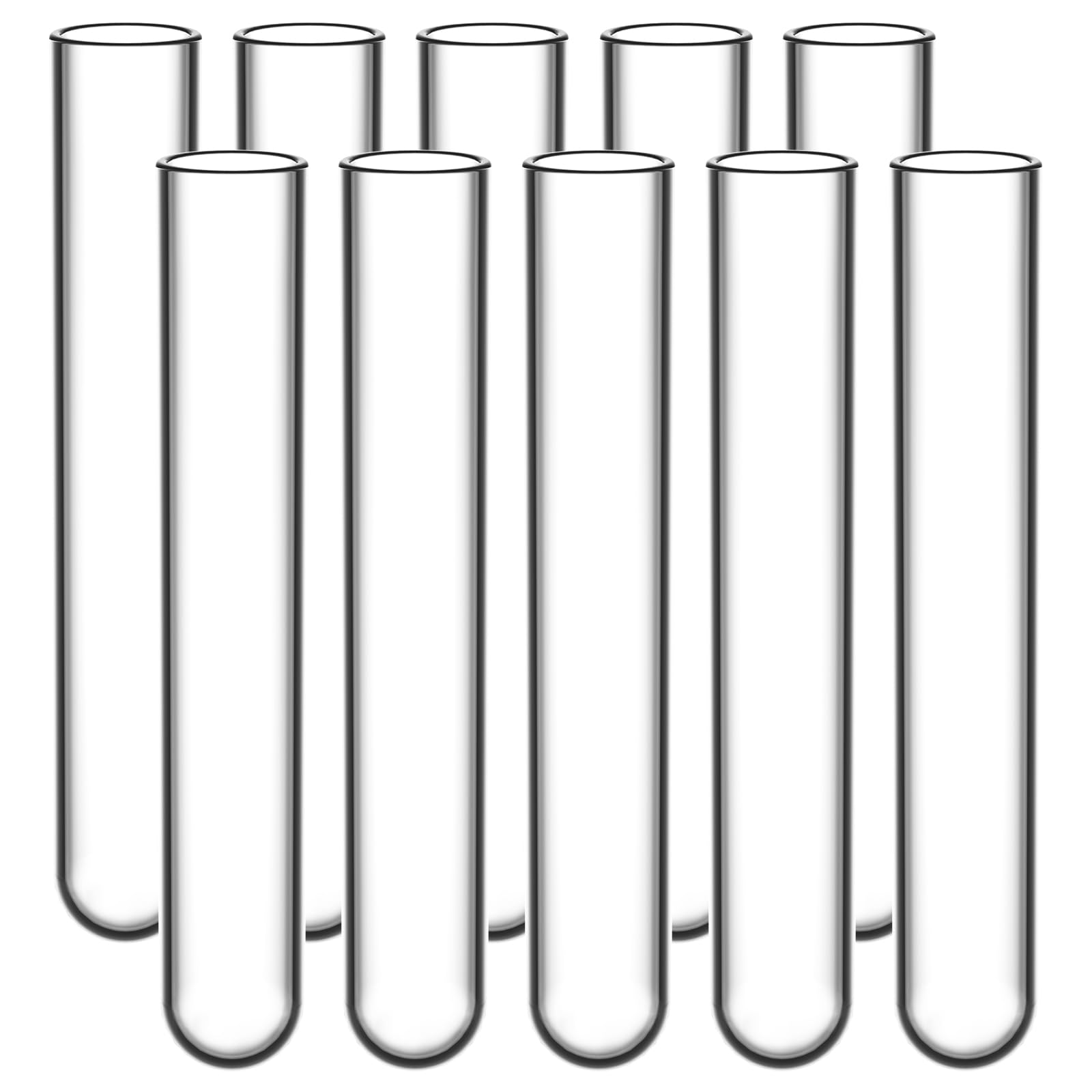 StonyLab 50 Stück Reagenzgläser Glas, 50er Pack Test Tubes Borosilikatglas Rundboden Reagenzglas, 12mm OD X 75mm Länge