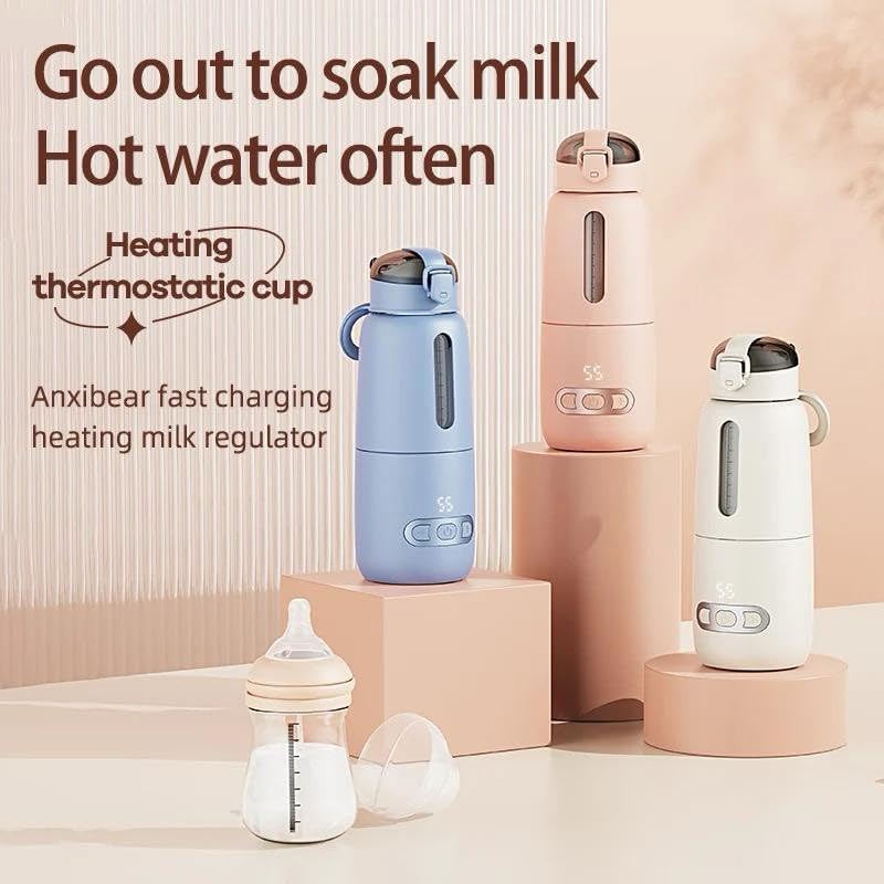 SYSVENT The Future Portable Water and milk, tea, soup Warmer for Baby Formula 300ml Capacity Precise Temperature Control Instant Water Warmer Kettles for Car Travel Outdoor (Pink) baby bottle 3