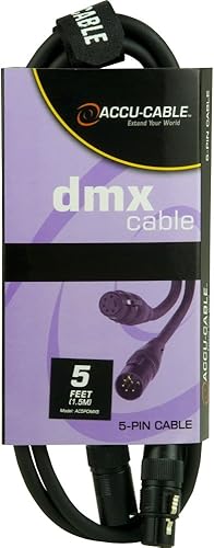 ADJ Products Cable de alimentación AC5PDMX5 para escenario y estudio color negro