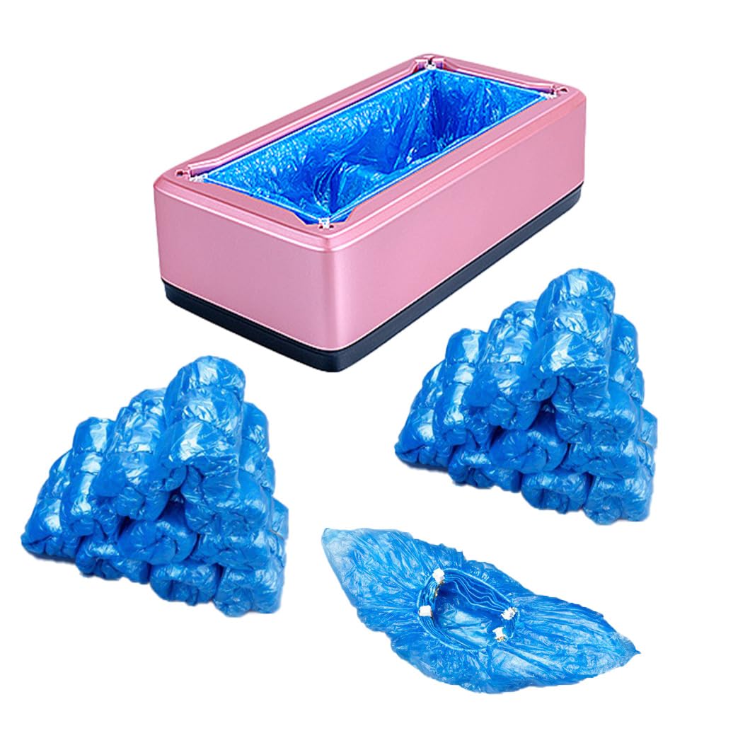 Dispensador Automático de Cubrezapatos - Dispensador de Cubrezapatos con 200 Cubrezapatos Desechables (Oro rosa)
