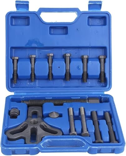 Pulley Puller, 13Pcs Steering Wheel Puller Kit Remover Harmonic Balancer Gear Pulley Car Repair Tool Blue