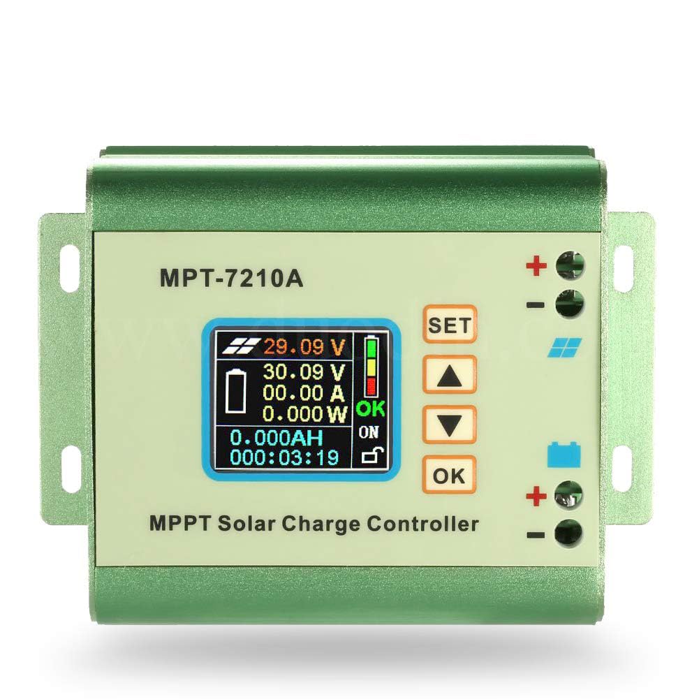 SolaMr MPPT Solar Charge Controller MPT-7210A Solar Panel Battery Regulator with LCD Color Display for 24V/36V/48V/60V/72V Battery Pack System