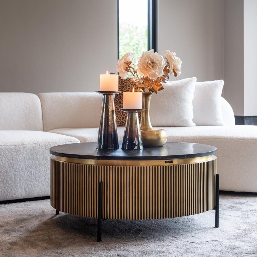 Premium Marble-Top Console Table | Iron Legs | PVD Coating 
