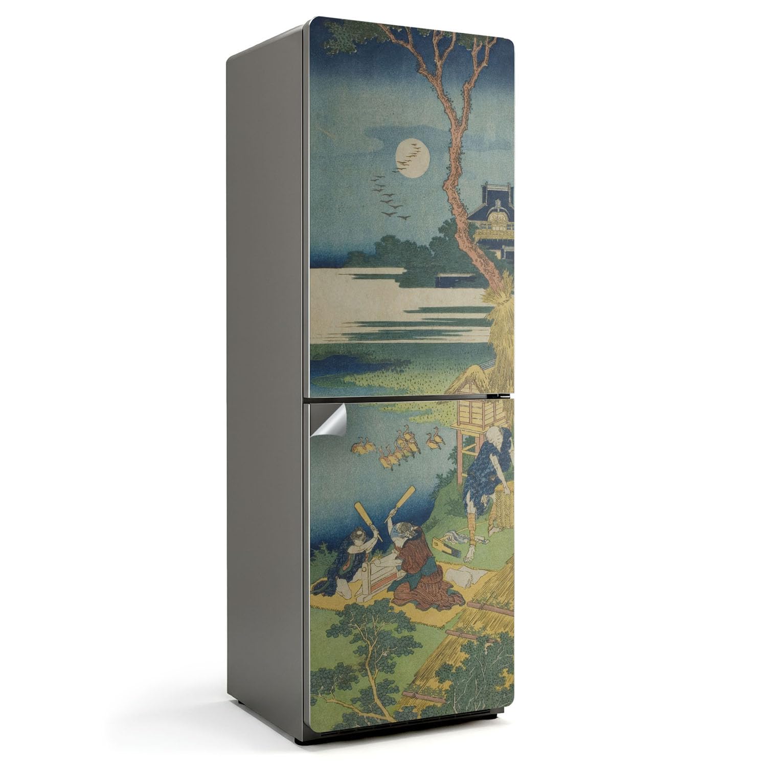 Pegatinas para puerta de frigorífico decoración para cocina estilo xilografía japonesa 60x180 1