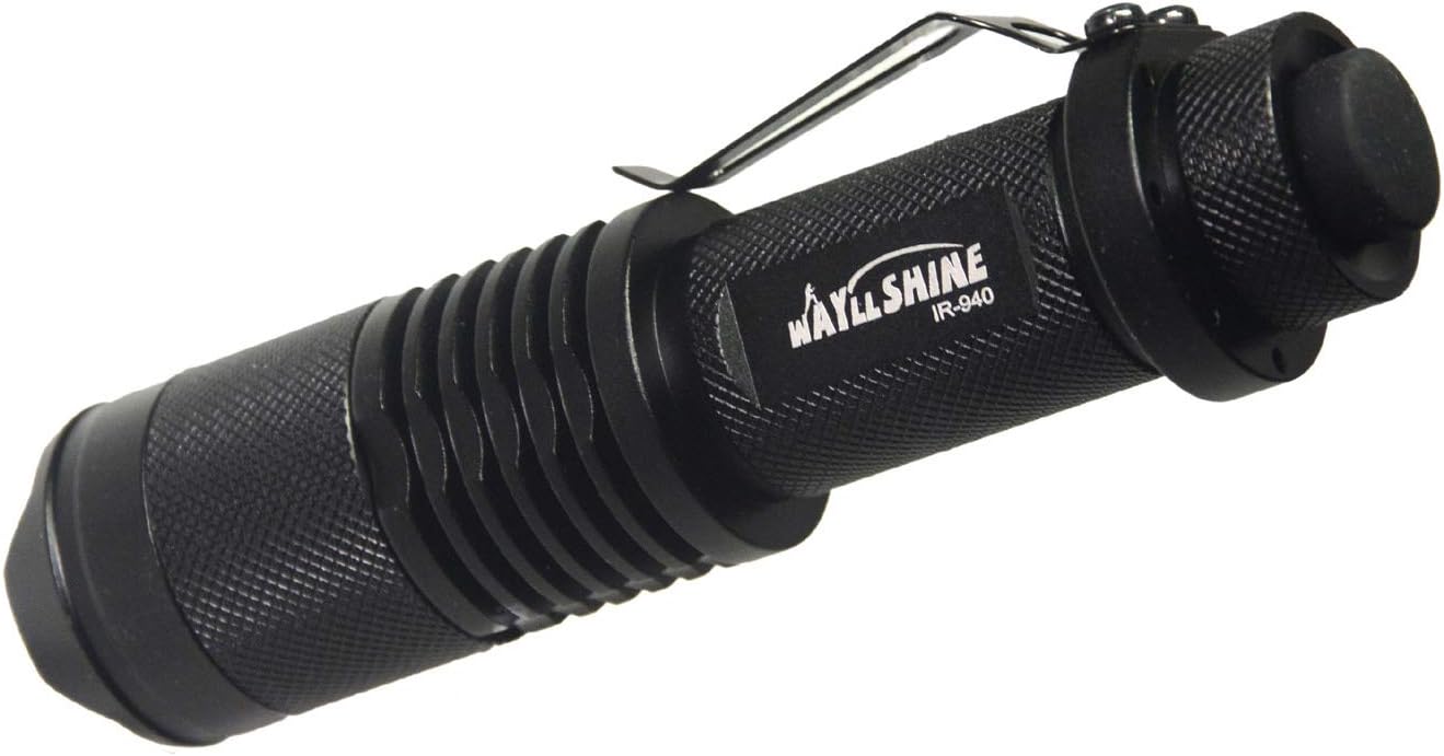 WayLLShine 940nm IR Flashlight Infrared Illuminator Flashlight, Focus Adjustable 940nm Infrared Flashlight, 940nm IR Illuminator Flashlight Night Vision Flashlight for Hunting, Night Vision Camera