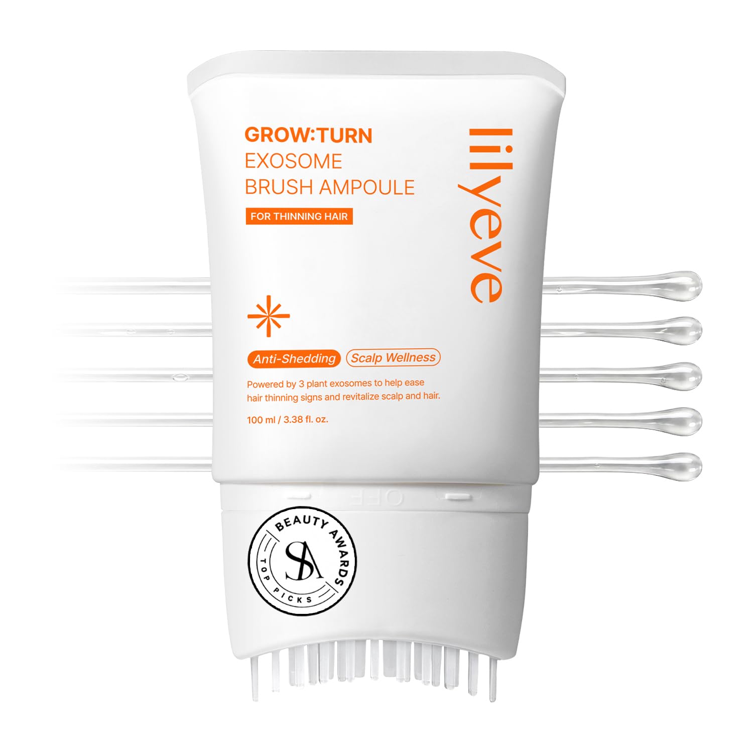 Photo 1 of lilyeve GROWTURN Exosome Hair Growth Serum with Built-In Brush, 3.38 fl oz