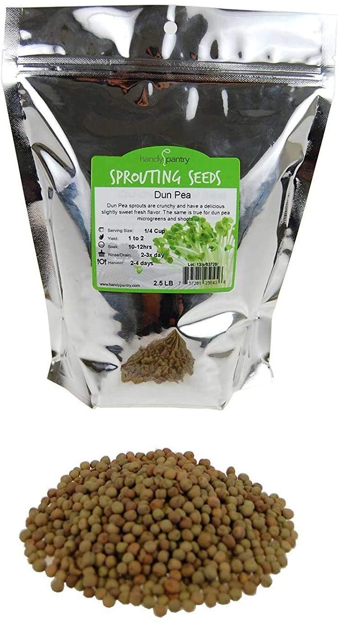 Dun Pea Sprouting Seeds 2.5 Lbs