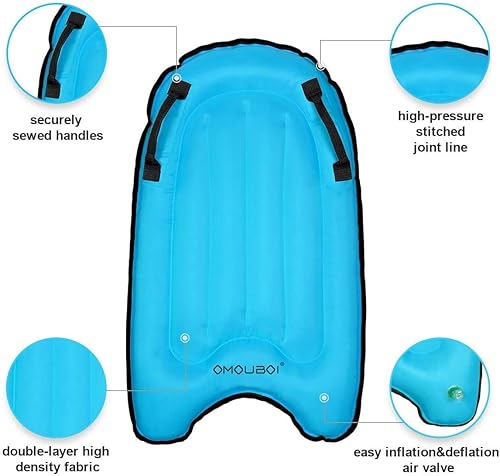 Miniatura 6 de OMOUBOI Tabla inflable para la playa bodyboard portátil con mango ligero suave tablas de surf mini flotantes tablas de flotación inflable para