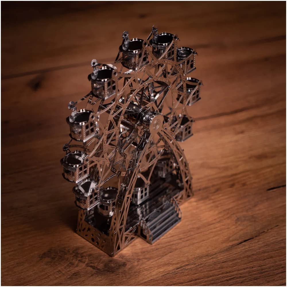 PRZEjażdżka rozrywkowa, model diabelskiego młyna, metalowy zestaw modeli do składania, puzzle 3D do rękodzieła budowlanego dla dorosłych i dzieci, figurka kolekcjonerska.