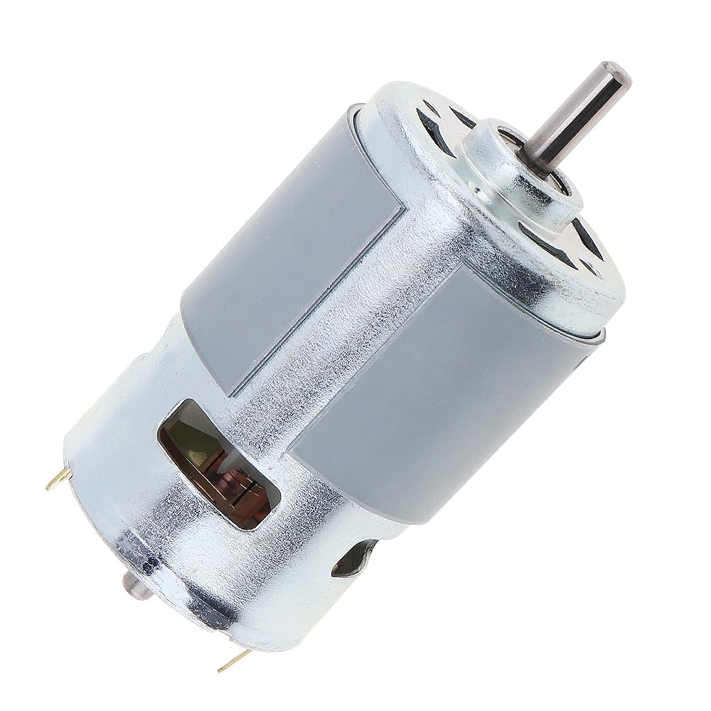 ChgImposs 775 DC Motor 12V 12000RPM High-Speed Large Torque Motor for Small Drill Micro Machine/DIY Model Car with Ball Bearing, Fan Blades, 775 DC Motor