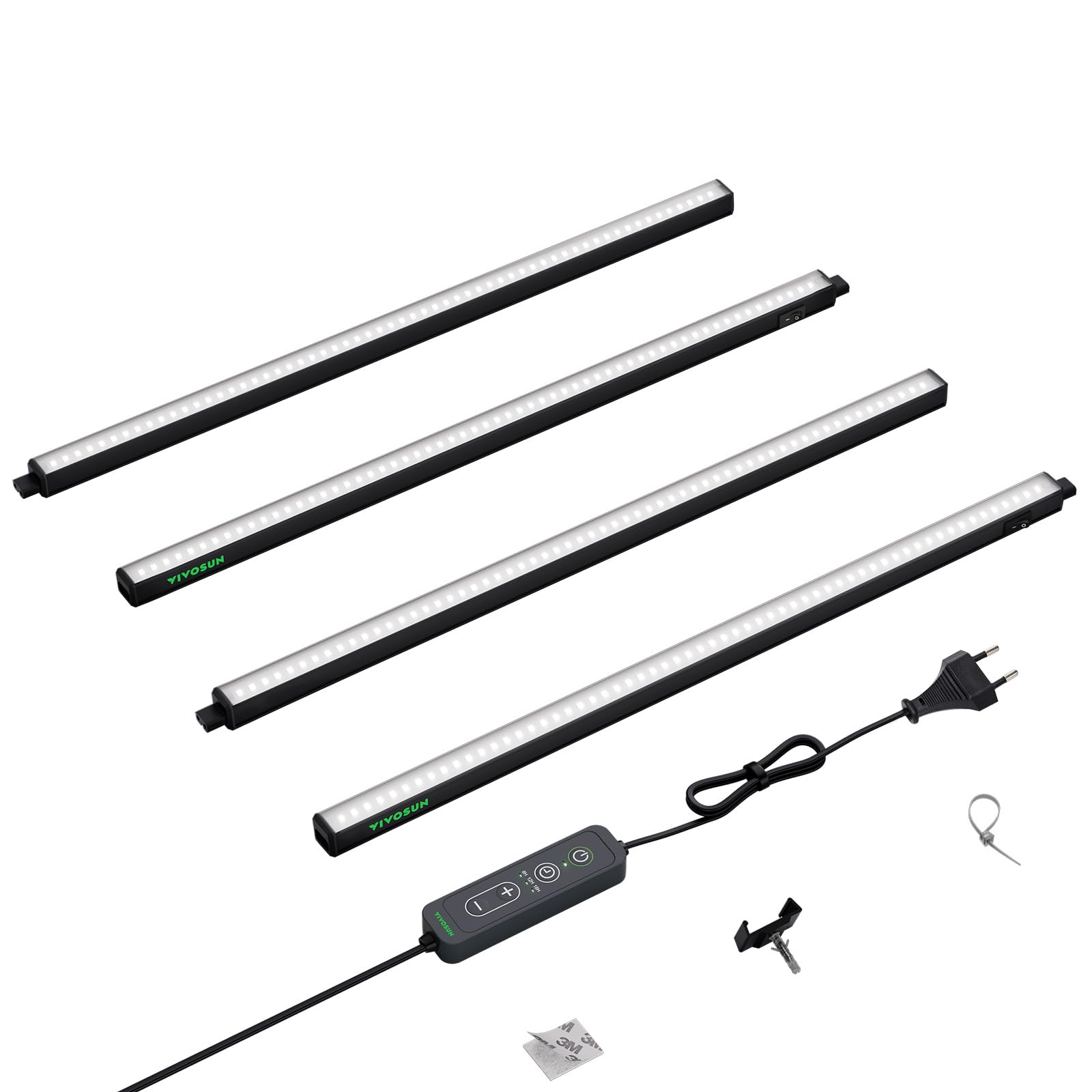 VIVOSUN T5 LED Pflanzenlampe 60 cm, 5000K Vollspektrum Grow Lampe, 60W (4x15W) Grow Light mit Timer & Dimmer, für Growzelt, Anzucht, Hydroponik & Indoor Pflanzen, SGS kompatibel, 4er Set