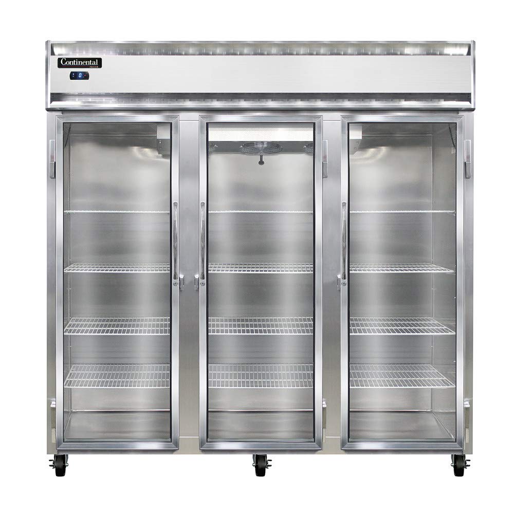 Three Section Reach In Glass Door Freezer by Continental Refrigerator – Model 3F-GD