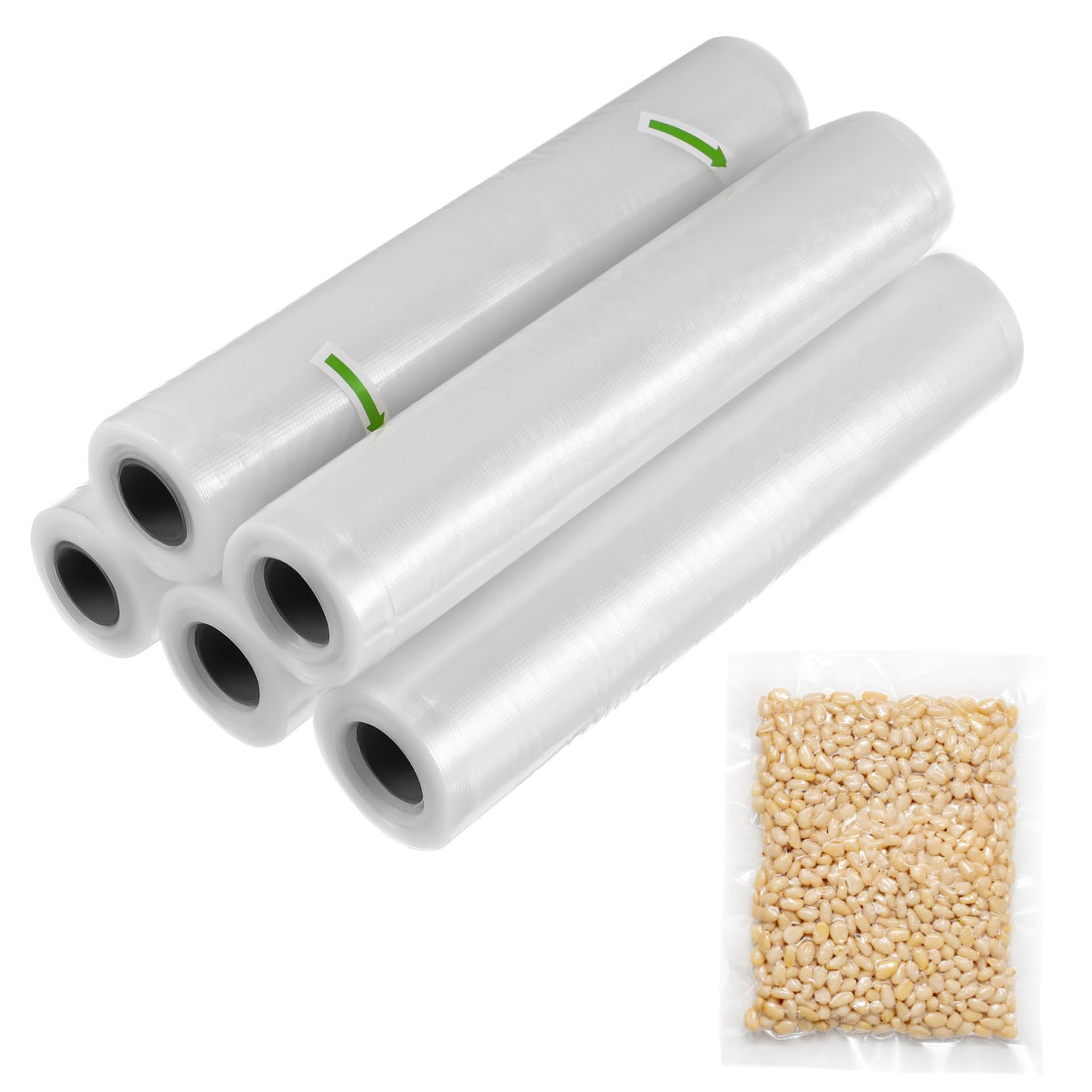 GRIRIW Vacuum Sealer Bags Rolls 5 Pack Food Preservation Bags Material Leakproof Sturdy