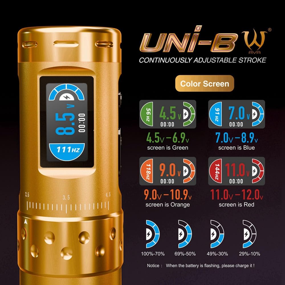 Amazon.com: Ava UNI-B Adjustable Stroke Wireless Tattoo Pen - Adj
