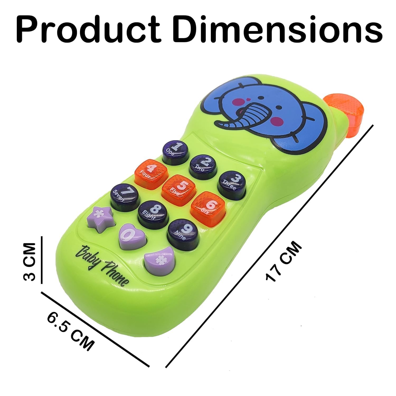 Magic Providers Mobile Phone Retro Style Realistic Look Pretend Play Toy for Kids, Toddlers with Blinking Light and Dynamic Music - Gift for Boys and Girls - Multicolor 2