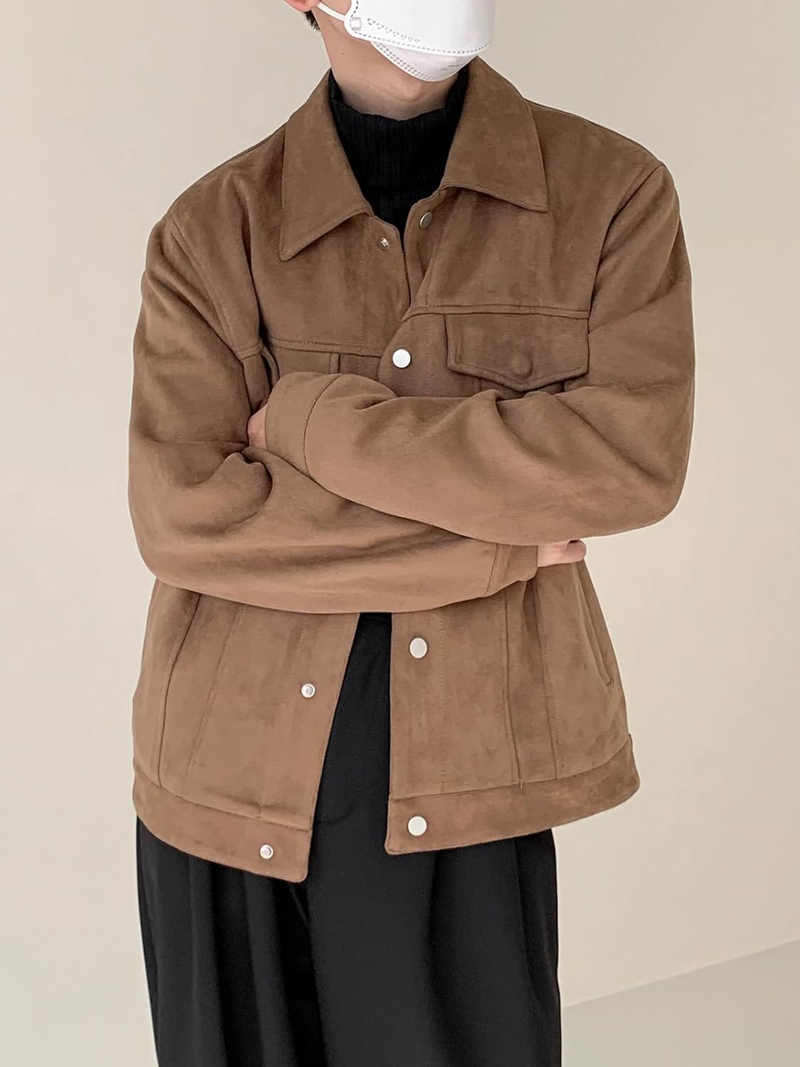 GUOYUXIAO Men's Jacket Male's Casual Dailywear Loose Coat