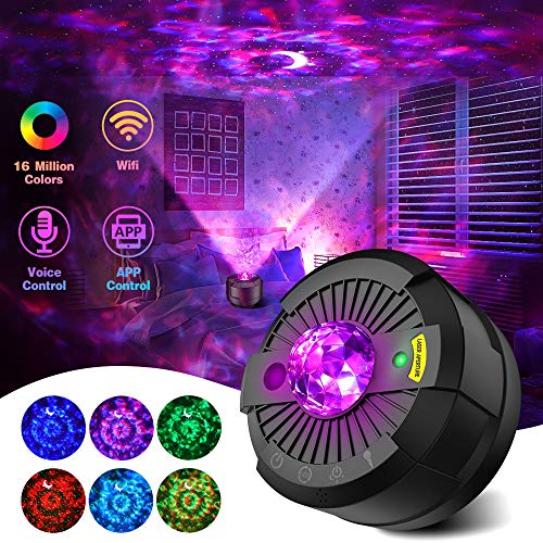 Galaxy Projector Star Projector Night Light with Bluetooth Music Speaker and Remote Control Smart APP Work with Alexa Google Home Galaxy Cove Star Projector for Ceiling Bedroom for Baby Kids Adults