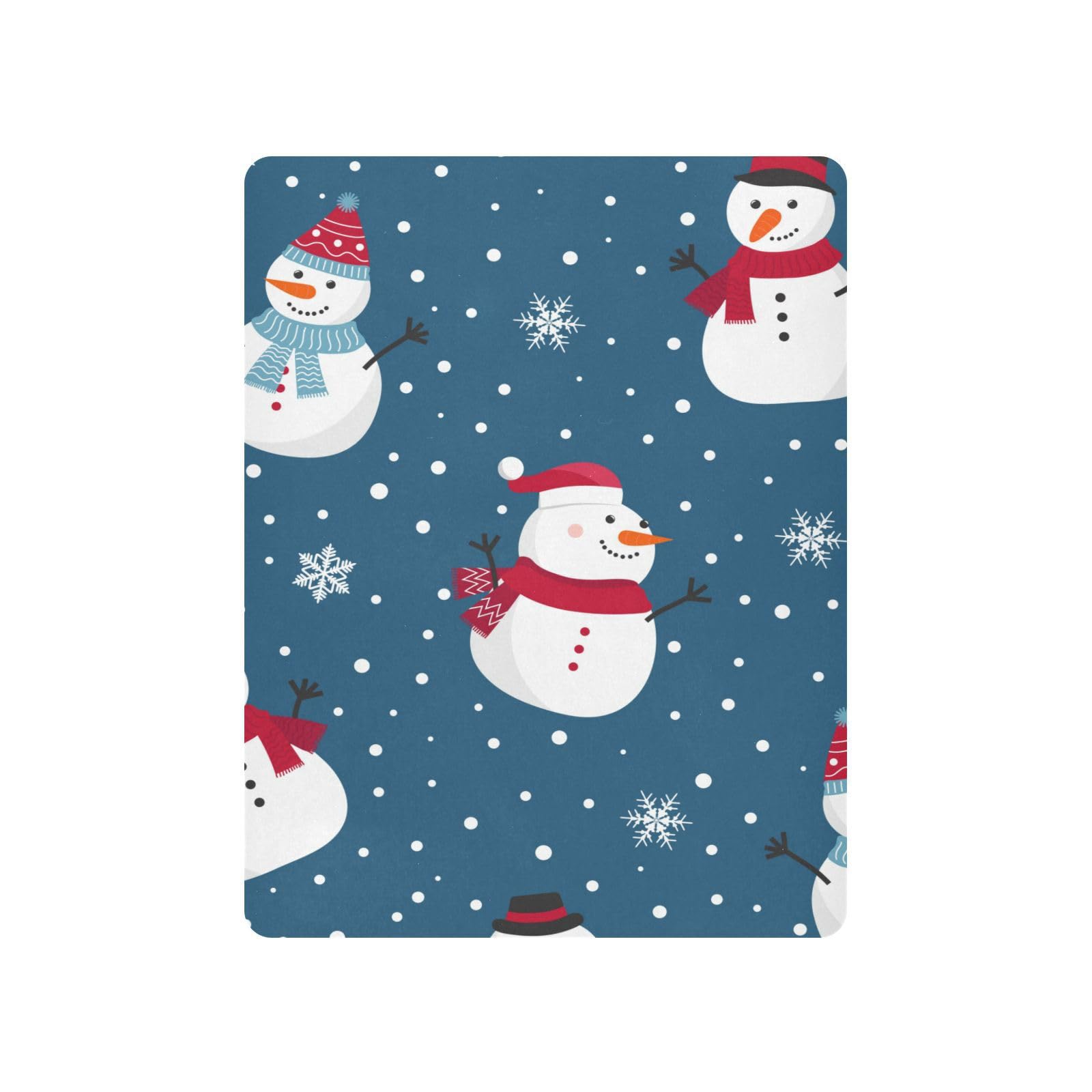 Moudou Christmas Snowman Playard Sheet for Boy Girls, Soft Breathable Fitted Toddler Sheet for Standard Playard Bed Mattress, 39 x 27 x 5 Inch