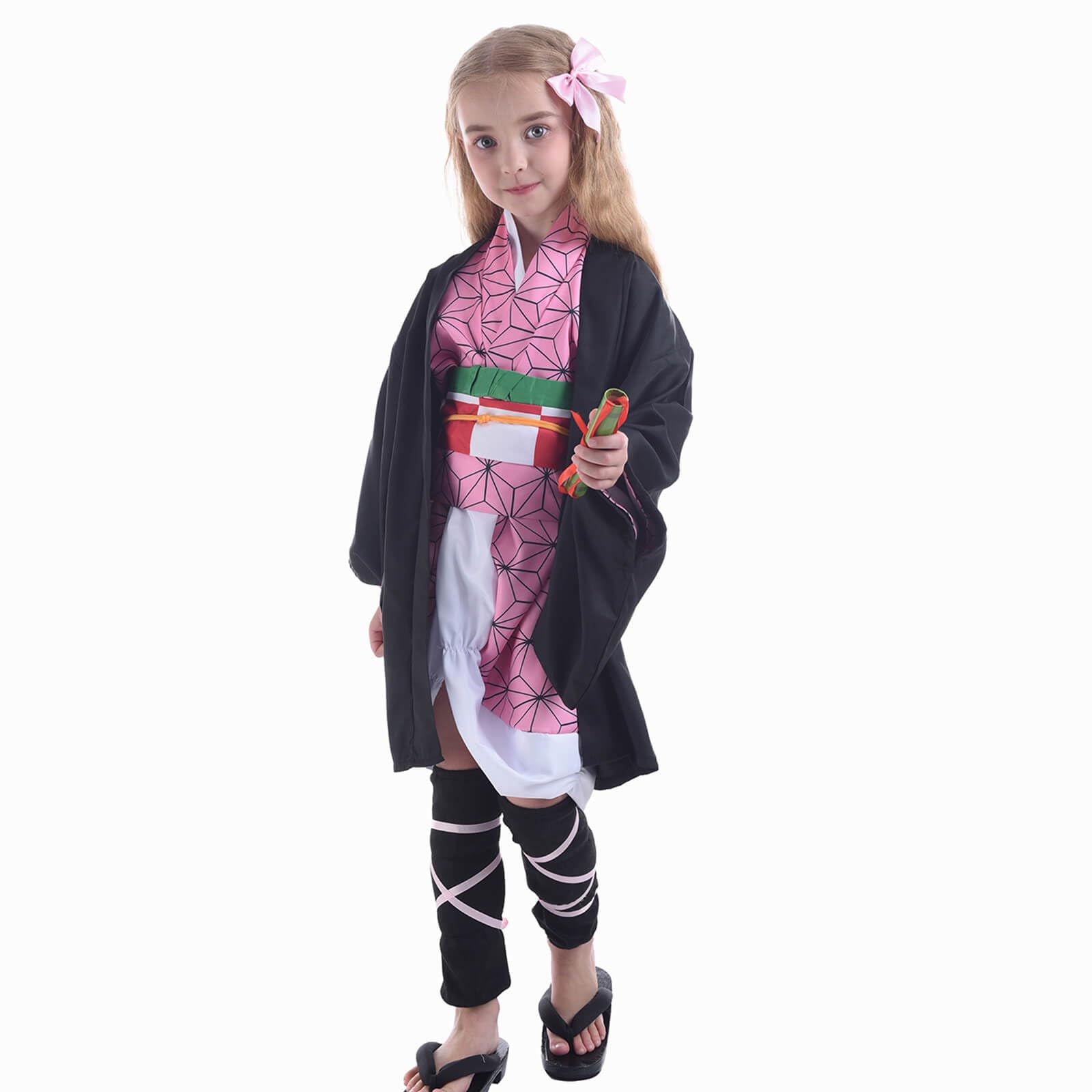 Nezuko Cosplay Kids Costume Kimono Full Set