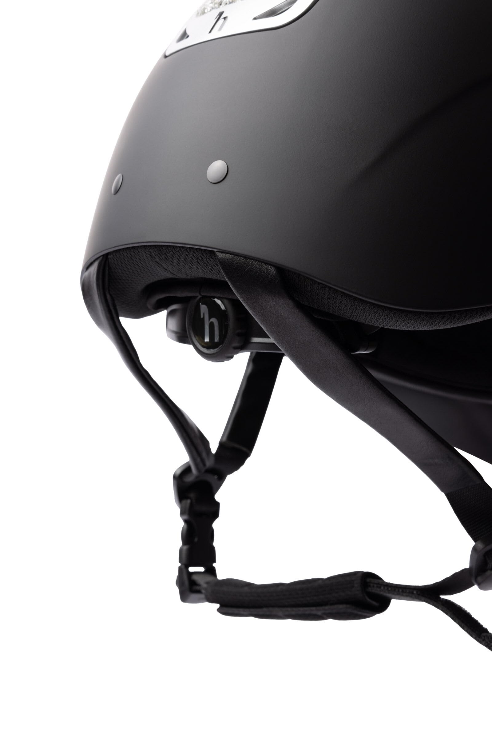 Horze Casco da equitazione da donna con cristalli, CE EN 1384:2023, regolabile, glitter argento, nero, 49/51
