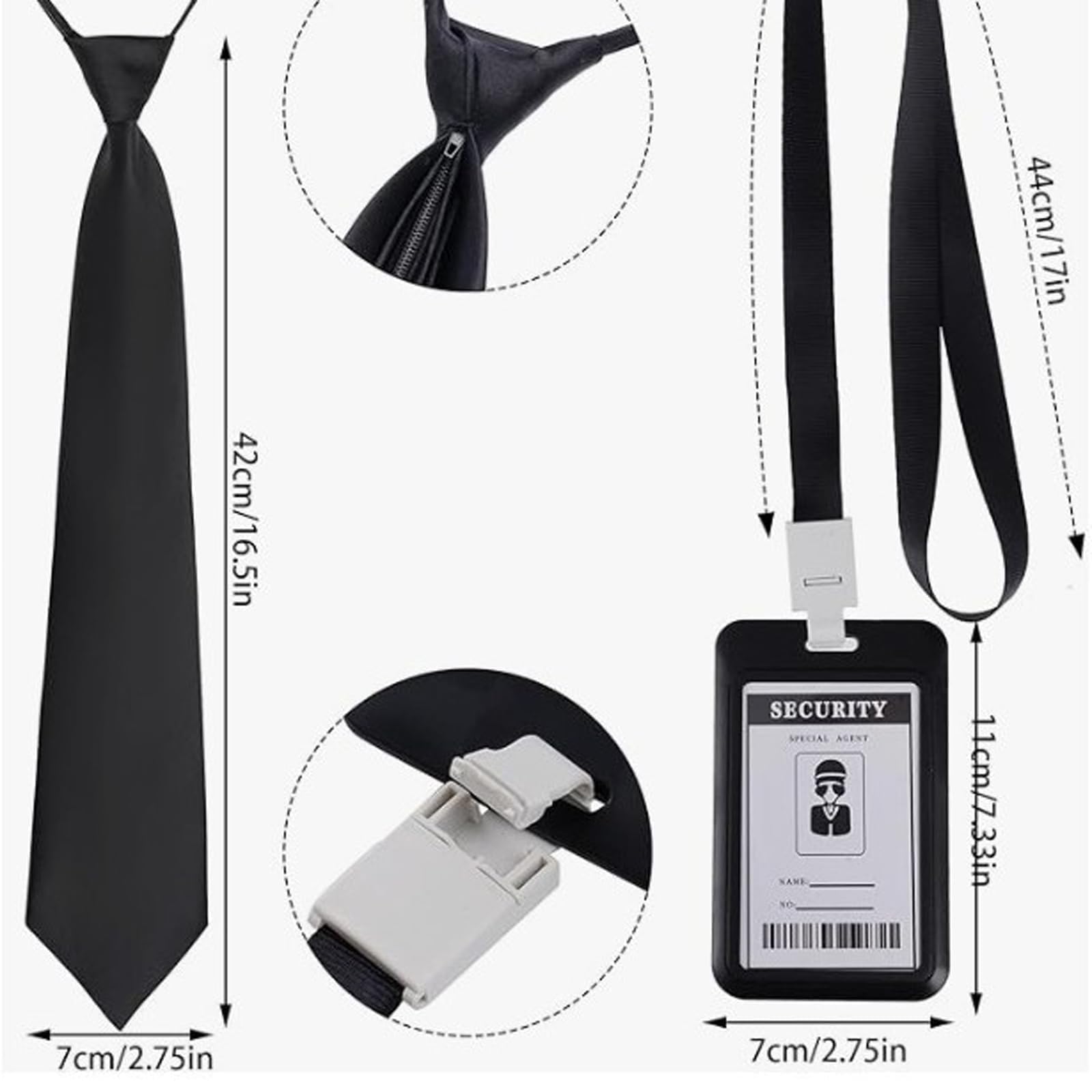 MOYWYCNO 2 Set Agent Costume Accessories Set - Image 2