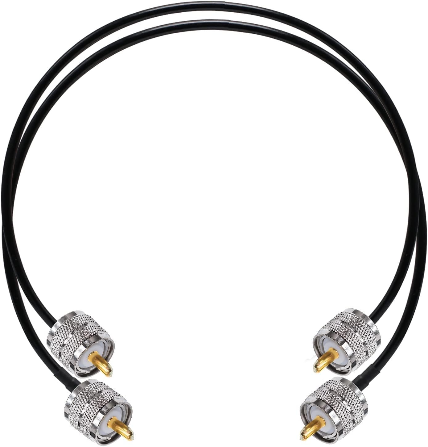 UHF Male to UHF Male Coaxial Cable 20inch 2pcs