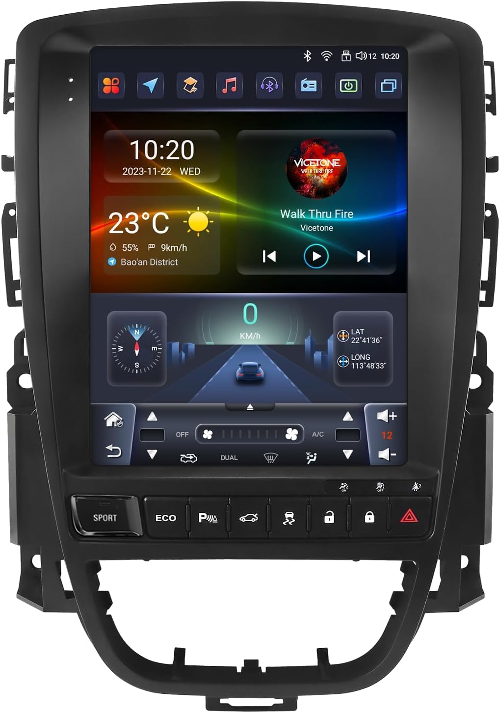 Android 13 Autoradio 9.7 pollici Touchscreen 8 core per Opel Astra J/Vauxhall Buick Verano 2009-2015 WiFi Wireless Android Auto & Wireless Carplay Bluetooth WiFi 4G GPS RDS AM/FM