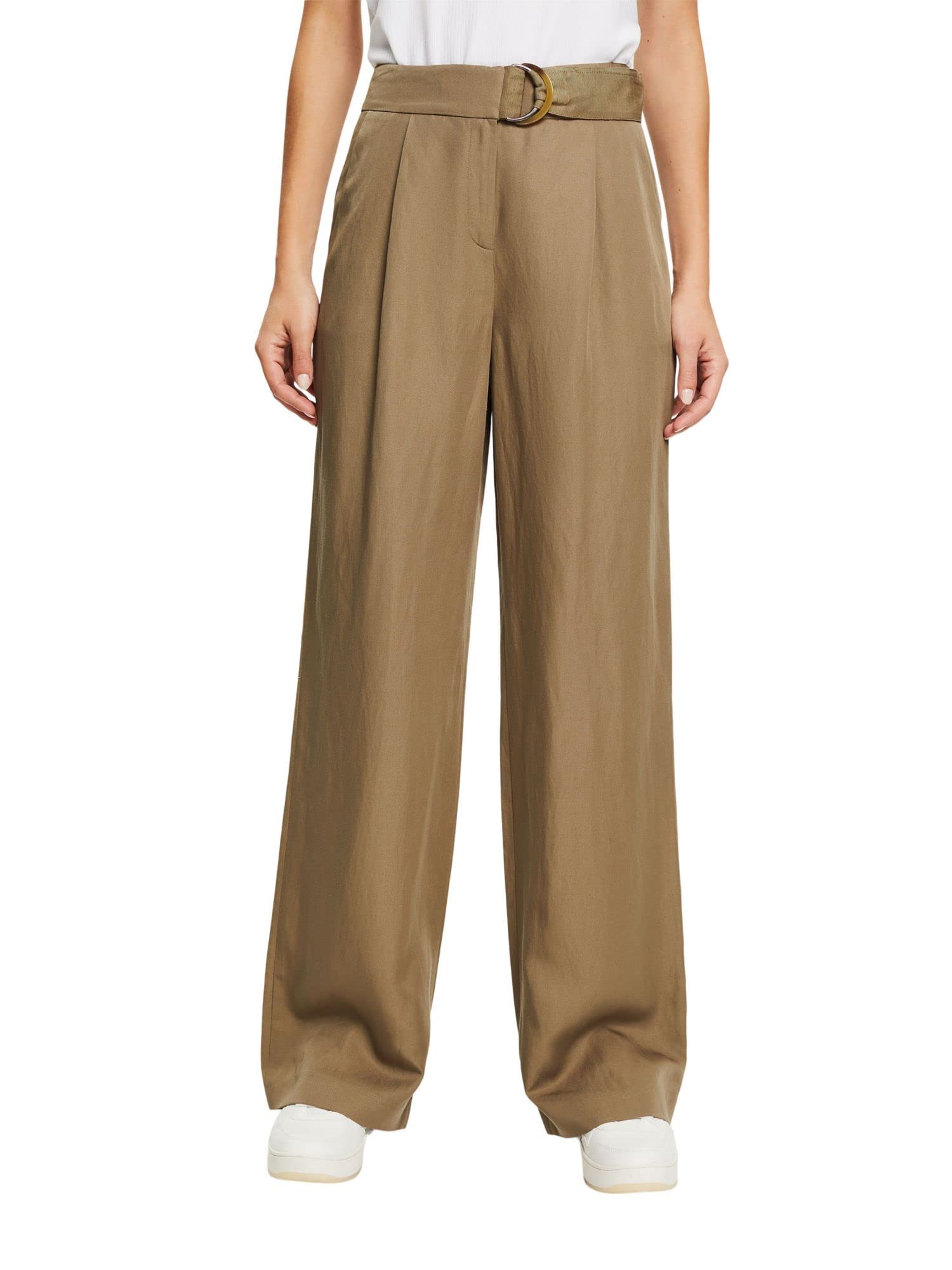 ESPRIT 032EO1B302 Pantalons, 350/kaki Vert, 32W x 32L Femme