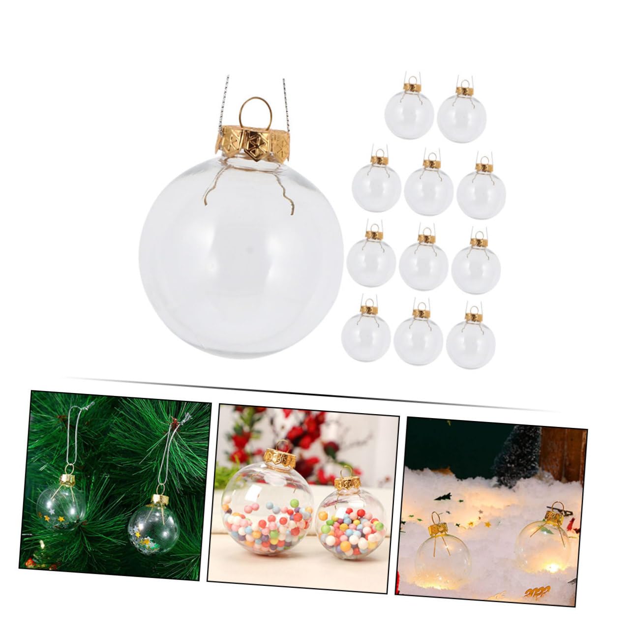 12 Pièces Lot de Boules Décoratives de Noël à Suspendre pour Sapin de Noël Pendentifs Décoratifs pour Sapin