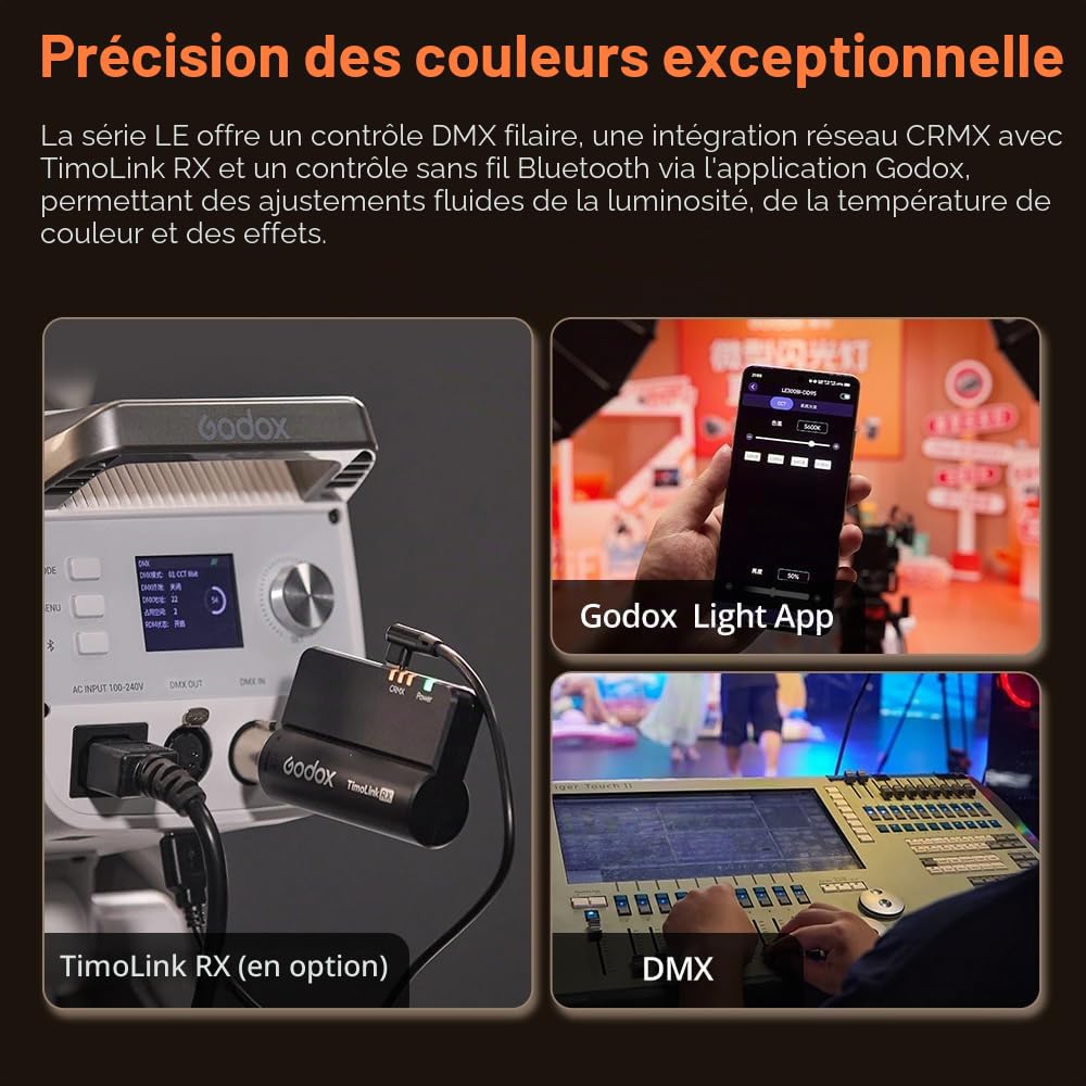GODOX LE200Bi 220 W Kit d'éclairage vidéo LED COB Bicolore avec 90×60cm boîte à lumière à Fixation Rapide, Pied de 280 cm, 2800 K-6500 K, CRI 98+, Bluetooth/DMX pour Studio, réalisation de vidéos You