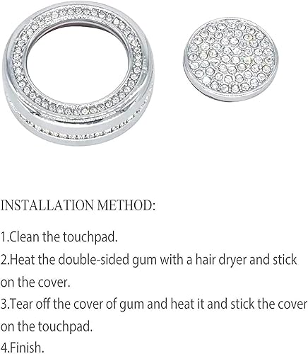 Miniatura 7 de CONGCONG Bling - Pomos de audio de cristal brillante con diamantes de imitación para tablero de Mercedes Benz