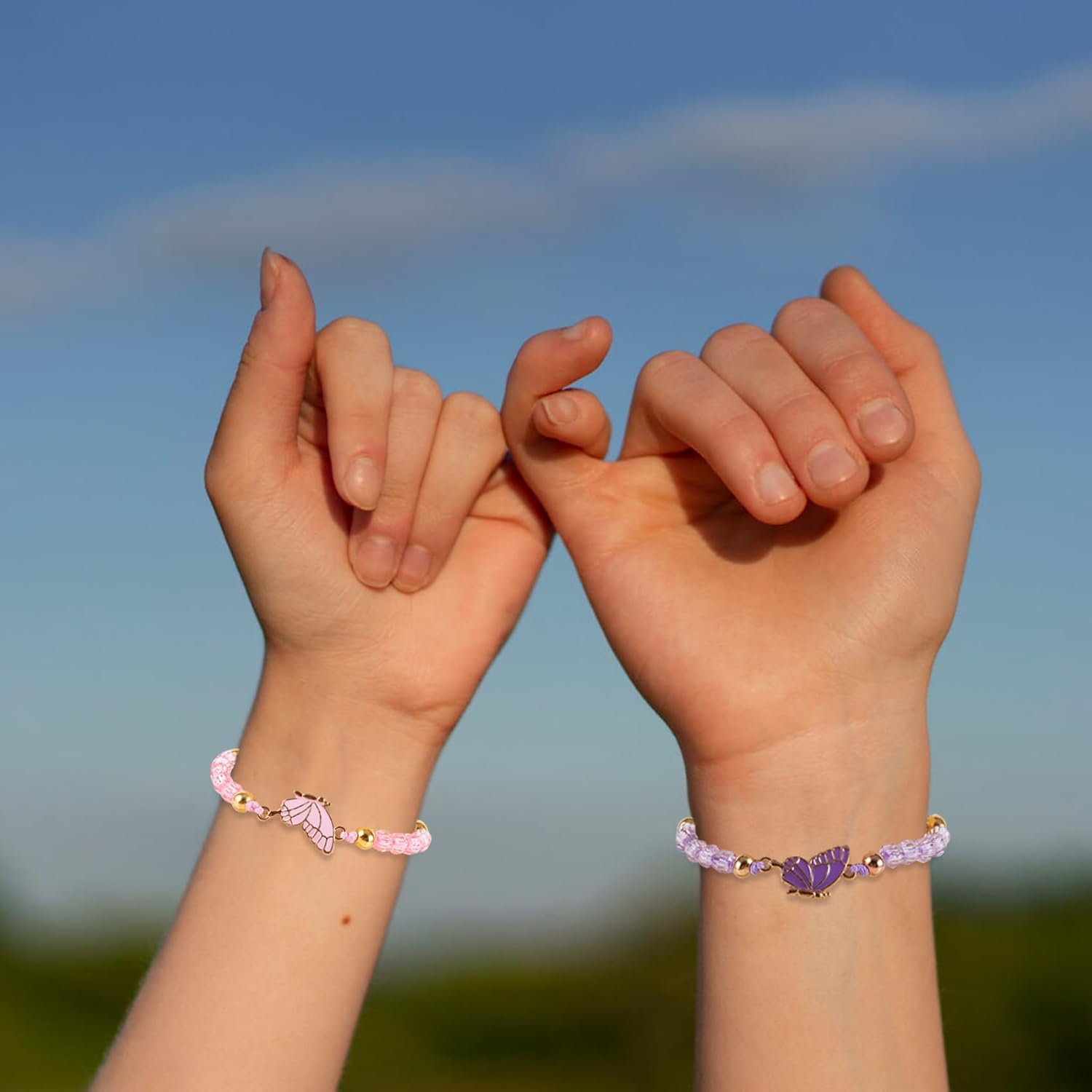 4 Pcs Friendship Bracelets for 2, Matching Bracelets for Best Friends, Best Friend Bracelet, Adjustable Friendship Bracelet, Butterfly Bracelets for Women, Couple, Friend - Image 6