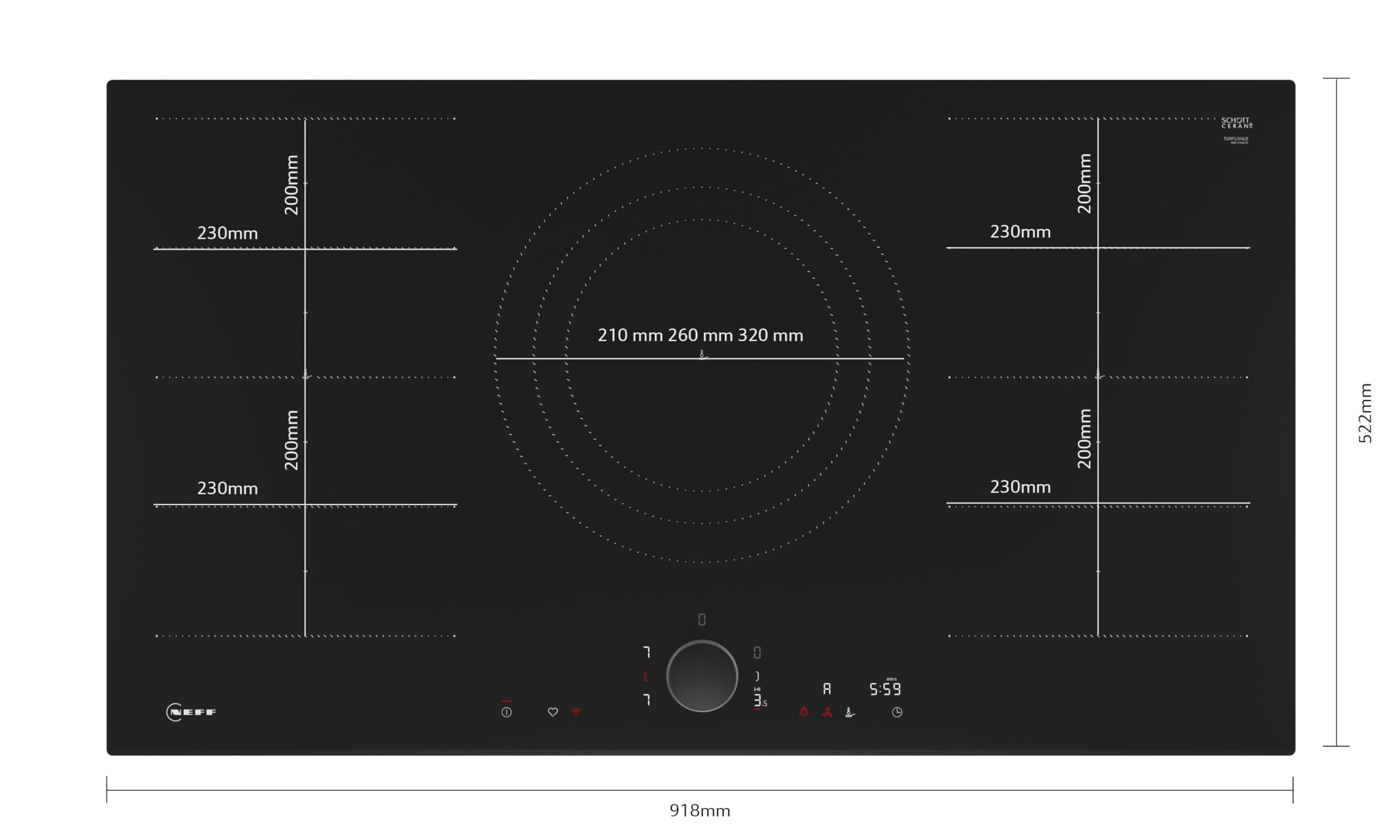 Neff T69FUV4L0 N 90, Built-in Induction hob 90 cm Black — view 2
