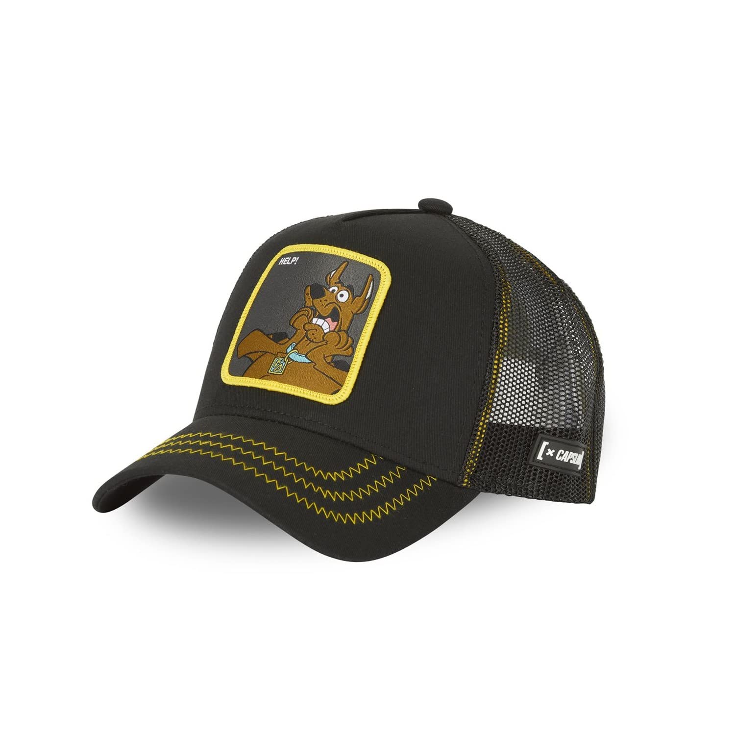 Capslab Scooby-Doo Black Yellow Trucker Cap - One-Size