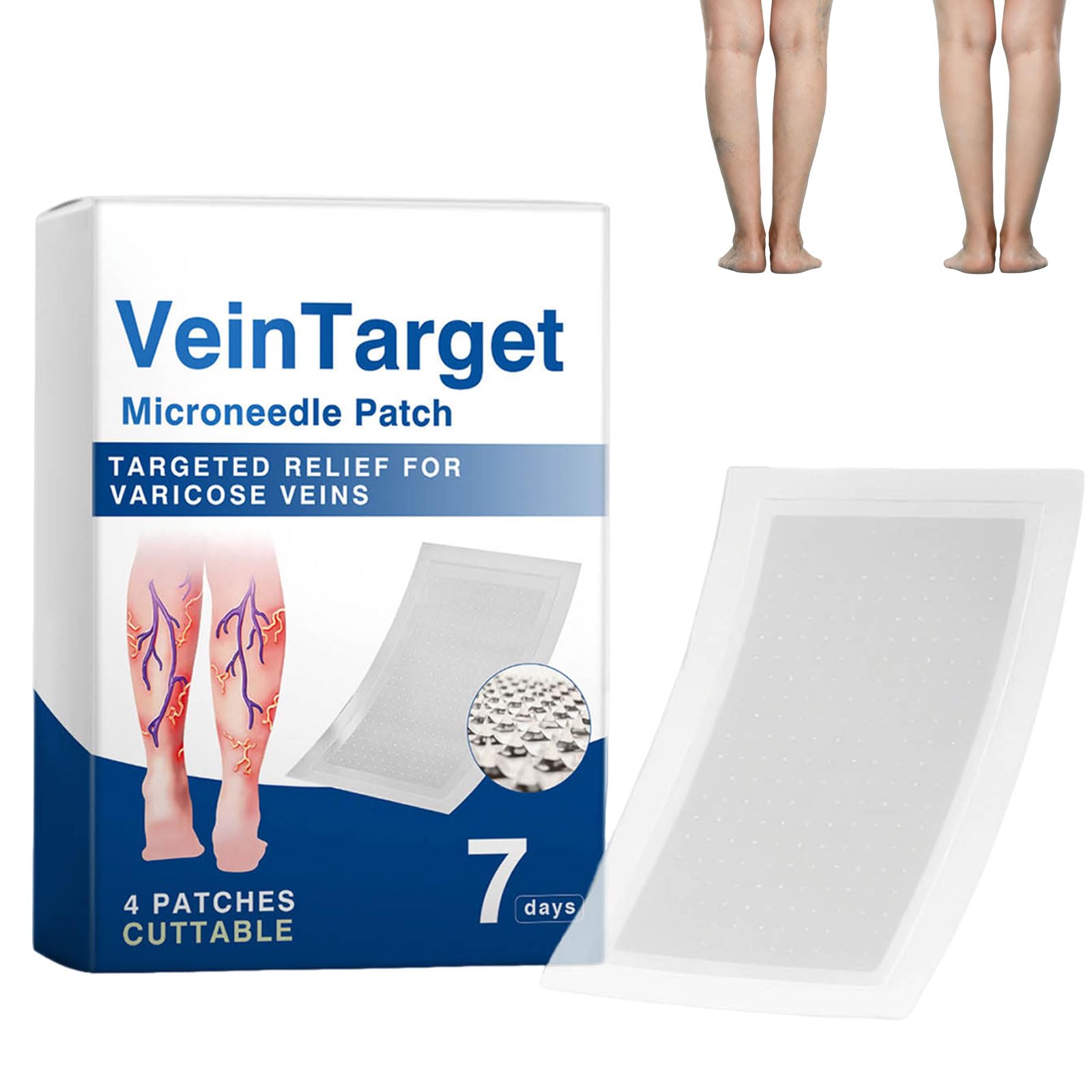 Parche Venas Contra Varicosas, Parches cuidado de piernas, Aliviar Edema, Fortalecer los Vasos Sanguíneos, EliminacióN De ArañAs Vasculares,Mejora La CirculacióN SanguíNe (3 pcs)